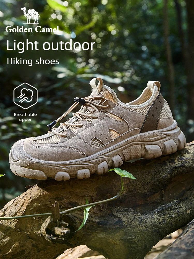 

Golden Camel Men Hiking Shoes Air Mesh Breathable Outdoor Wear Resistant Splashproof Climbing Men Sneaker Tourism Mountain Shoes