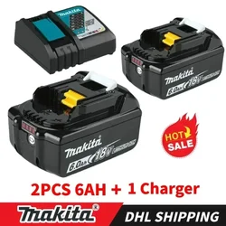 Makita Original 18V 6.0Ah battery BL1860B LXT400 DF333 DDF487 DGA404 DTW700 DTD173 DTW700 DTW1001 for Makita tool drilling