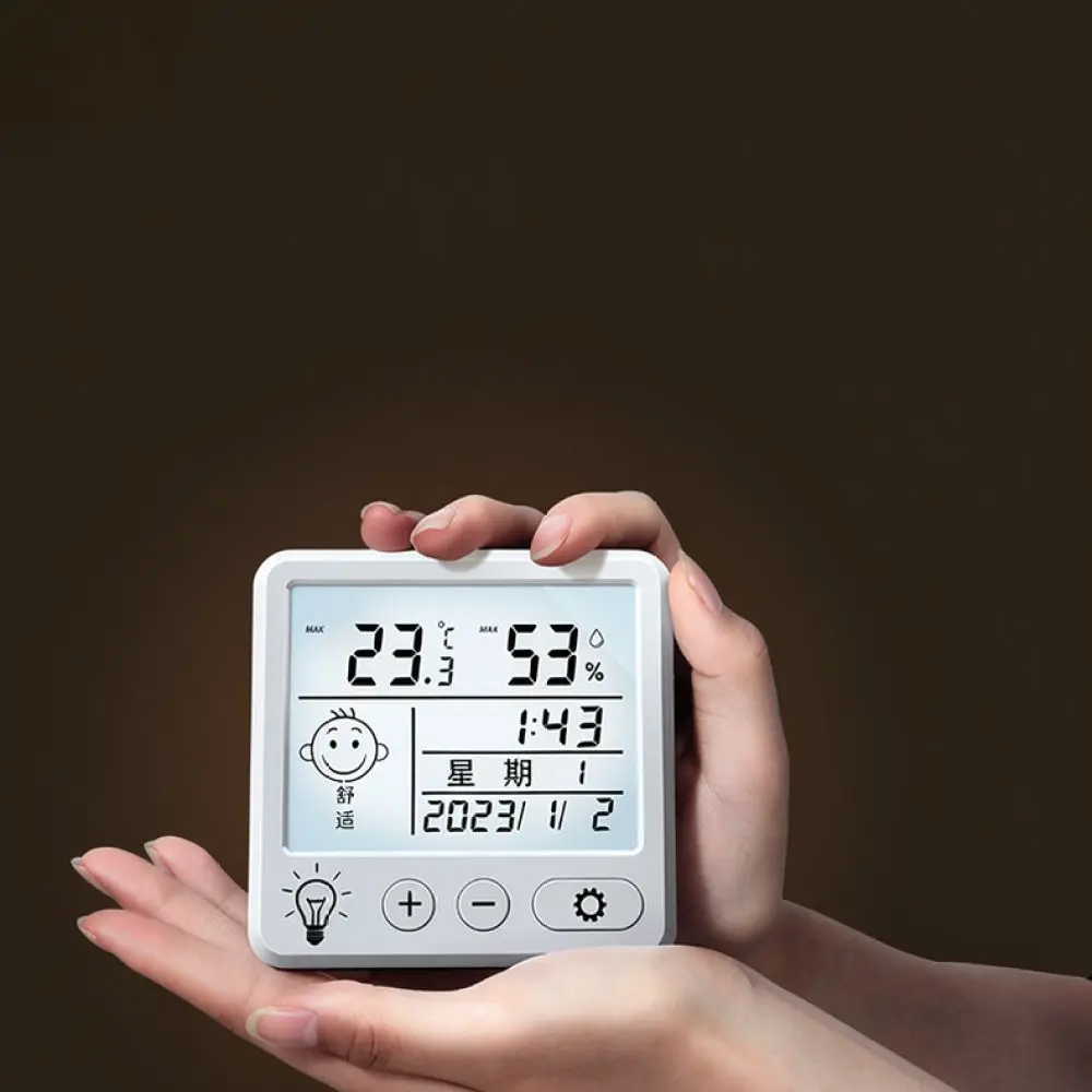 LCD Screen Digital Temperature Humidity Meter Smart Indoor Room Hygrometer Gauge Desktop Wall Mount Monitor