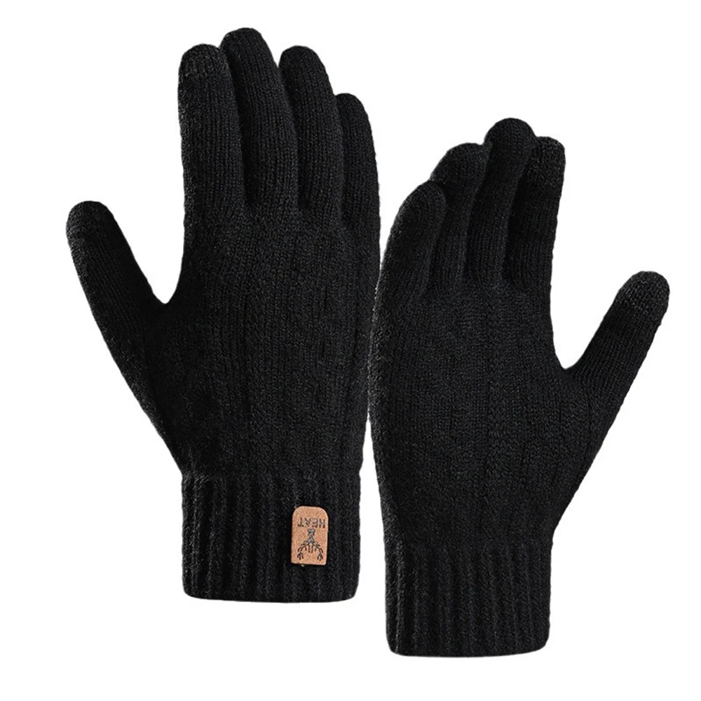 Winter Warm Gloves for Men and Women, Touchscreen Thickened Knitted Gloves, Outdoor Cycling Sports, Cold resistant Gloves