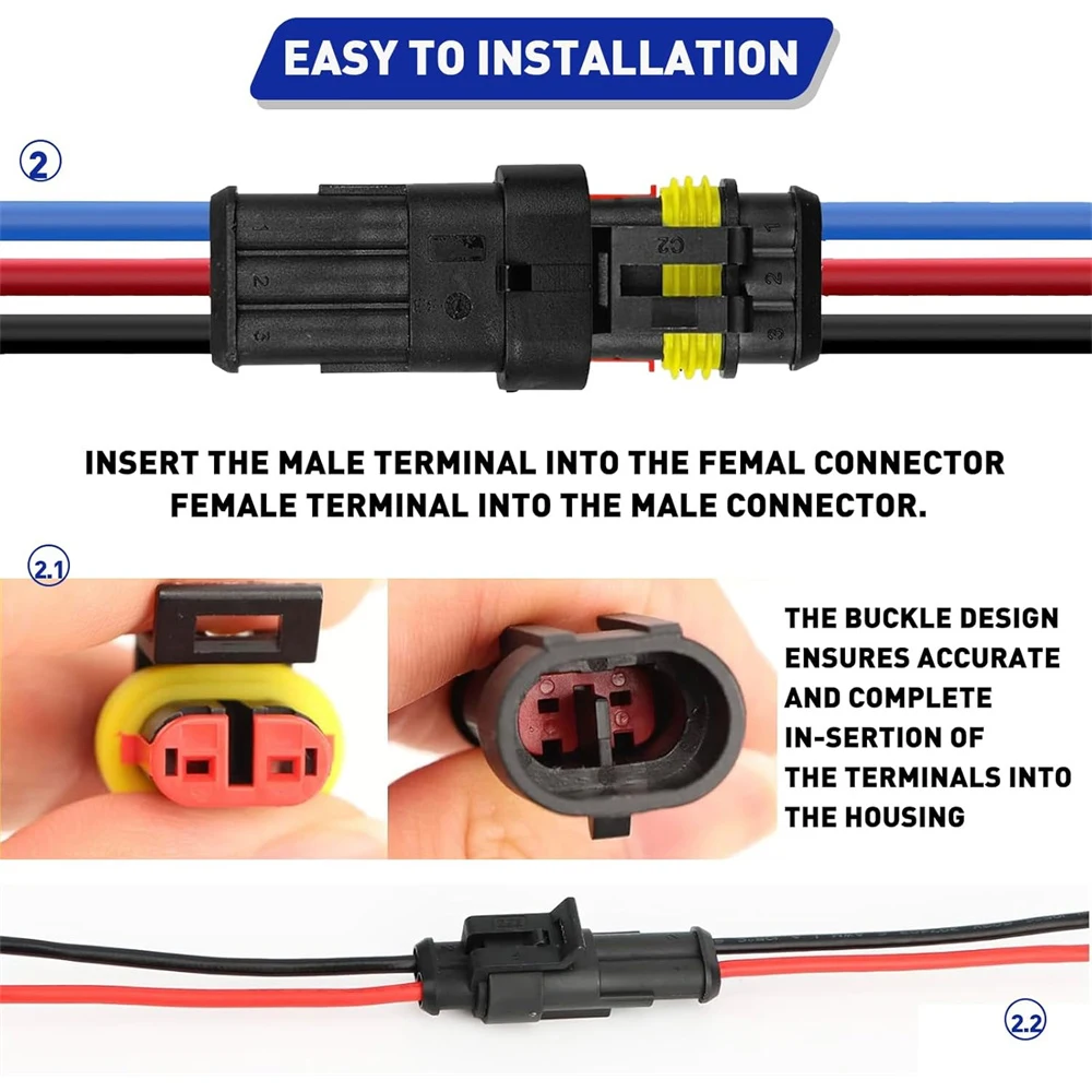 798 قطعة موصلات الأسلاك المقاومة للماء ، 50 مجموعات موصلات كهربائية للسيارات موصلات الأسلاك الكهربائية طقم توصيل 1/2/3/4/5/6 دبوس #5