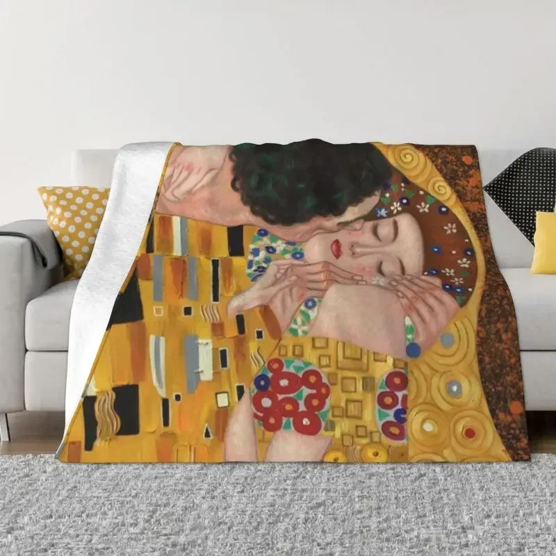 Gustav Klimt Hope Oil Painting Flannel Throw Blankets Soft Warm Bedroom Sofa Bed Decor Family Camping Gifts Painting Art Home