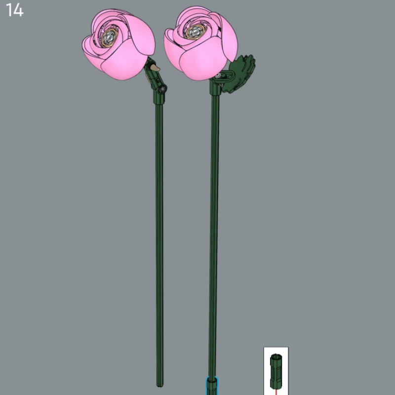 Bloques de Construcción Románticos con Flores Rosadas, 10342, Compatibles con Piezas Lego, Ideales para Regalos de Navidad, 749 Piezas