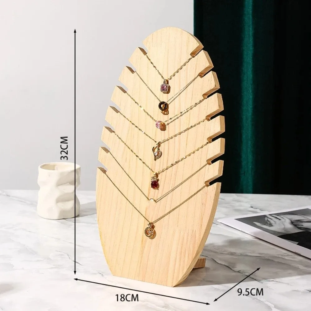 

Wood Flame Shape Jewelry Display Stand Solid Wood Window Display Pendant Necklace Display Board Desktop Jewelry Organizer Shelf