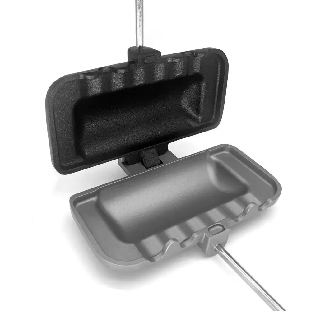 Rectangular Sandwich Baking Pan Double-Sided Detachable Dual-Color Sandwich Grill Long Handle High Temperature Resistant