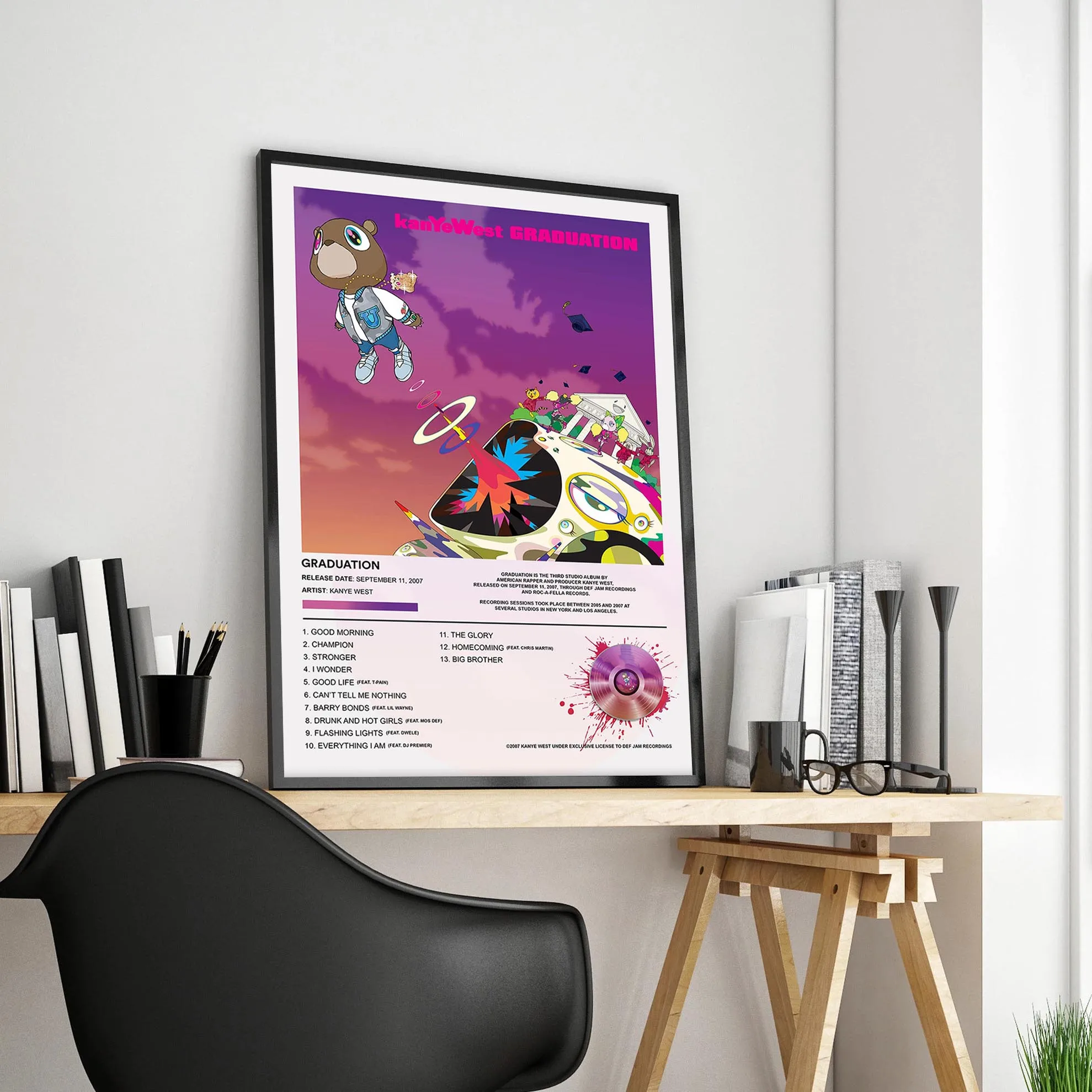 Pop Art Kanye West Poster Aesthetic Jesus Music Album Rapper Hip Hop Graduation Canvas Print Home Decoration Wall Art Room Decor - view 4