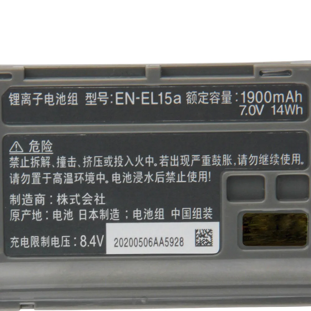 Original Battery EN-EL15A For Nikon Z6 Z7 Z5 D850 D810 D7500 D750 D610 D500 D780
