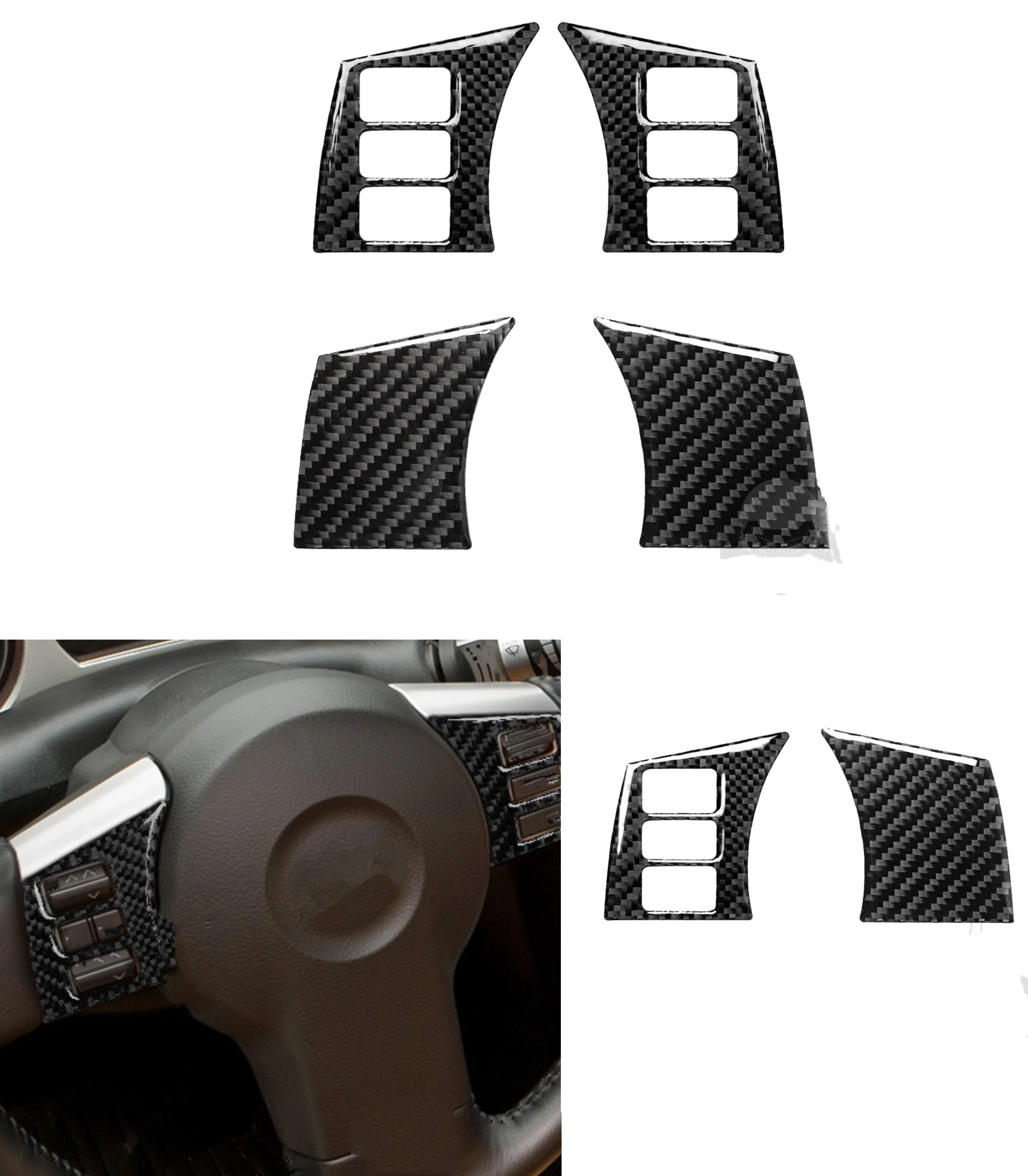 

Steering Wheel Decoration Cover Decal Trim Sticker for Nissan 350Z 2003 2004 2005 2006 2007 2008 2009 Carbon Fiber