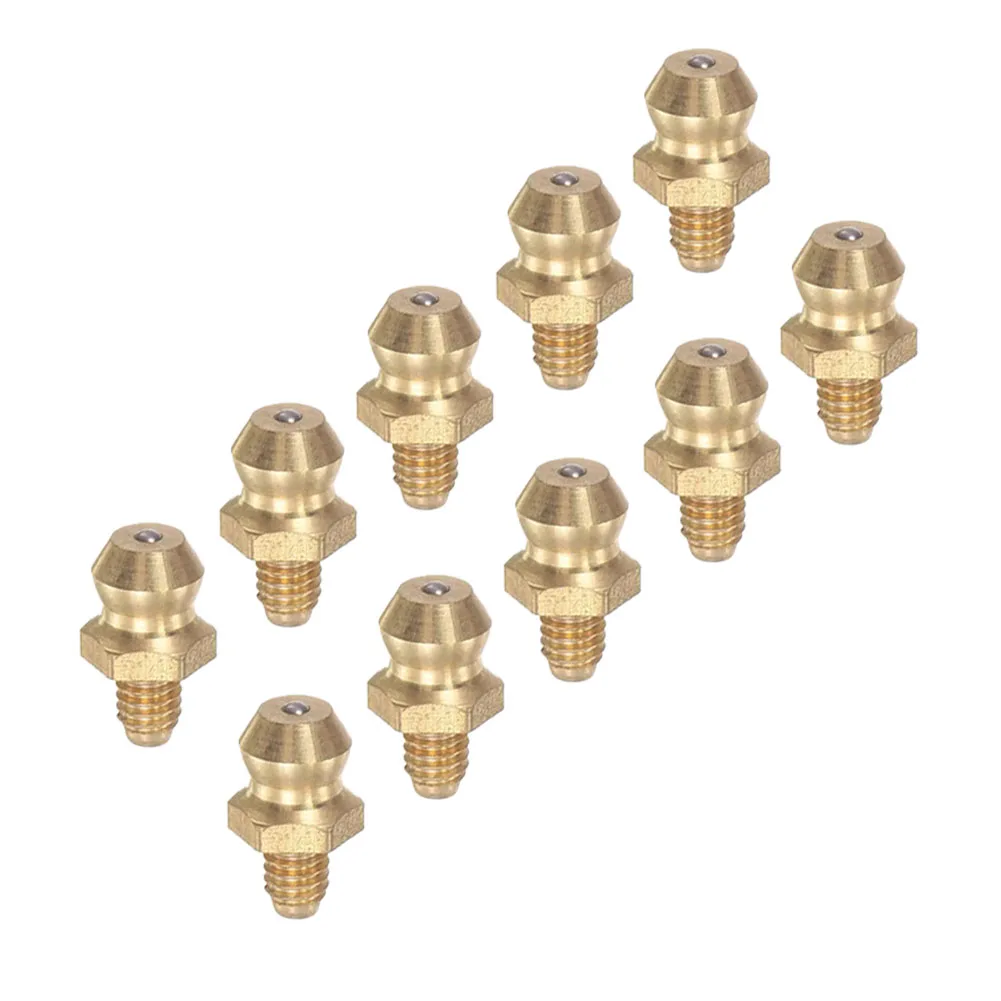 

10pcs Brass Straight Hydraulic Grease Fitting Accessories 4 X 0.7mm Thread Convenient For Daily Maintenance Simple Replacement