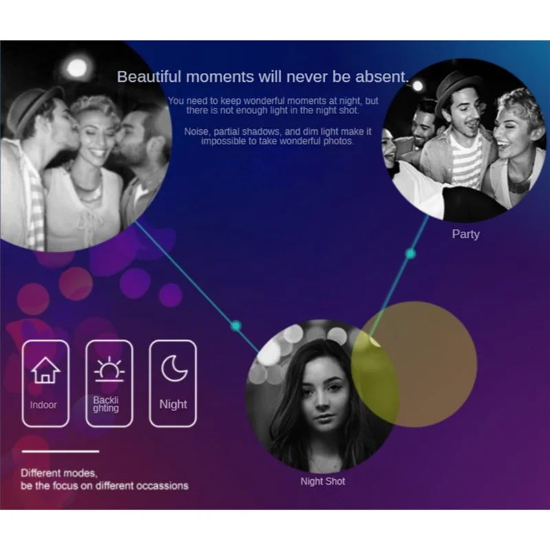 A45U Mobile Phone Fill Flash Lens Light Lamp Clip Three Stop Dimming Mini Durable Practical 10 LED Selfie Ring Beauty