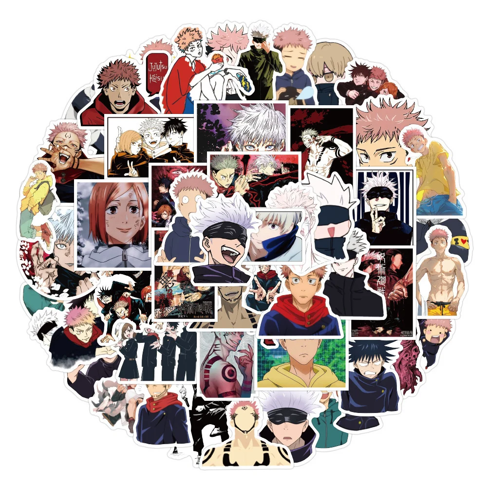 

10/30/50/100pcs Cartoon Jujutsu Kaisen Anime Stickers Itadori Yuji Decals Car Laptop Cool Waterproof Sticker Kids Classics Toys