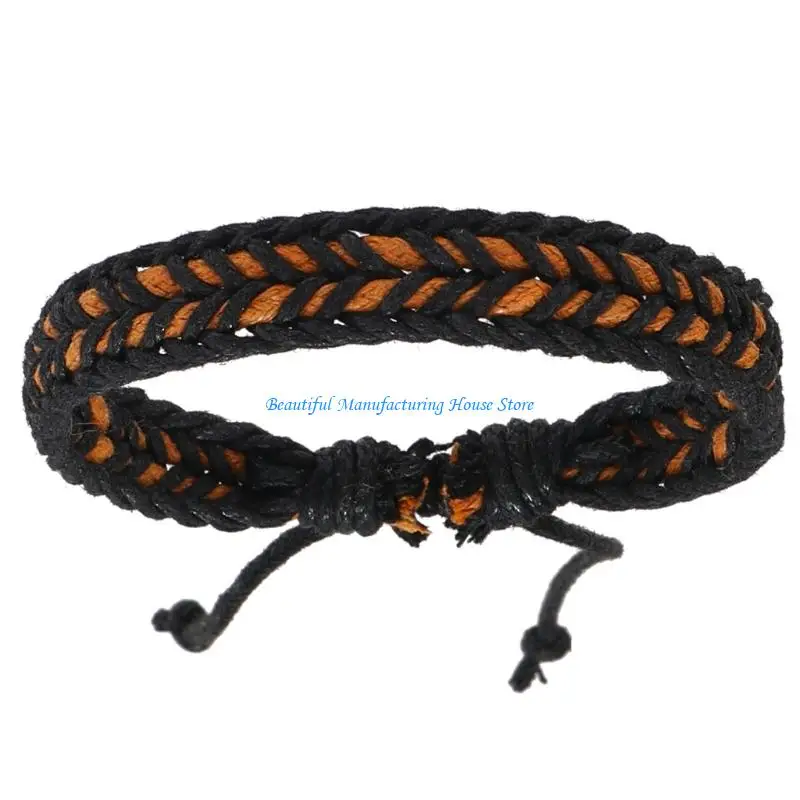 E56A سوار حبل قابل للتمدد مضفر معصمه مجوهرات رياضية خارجية صديقة للبشرة