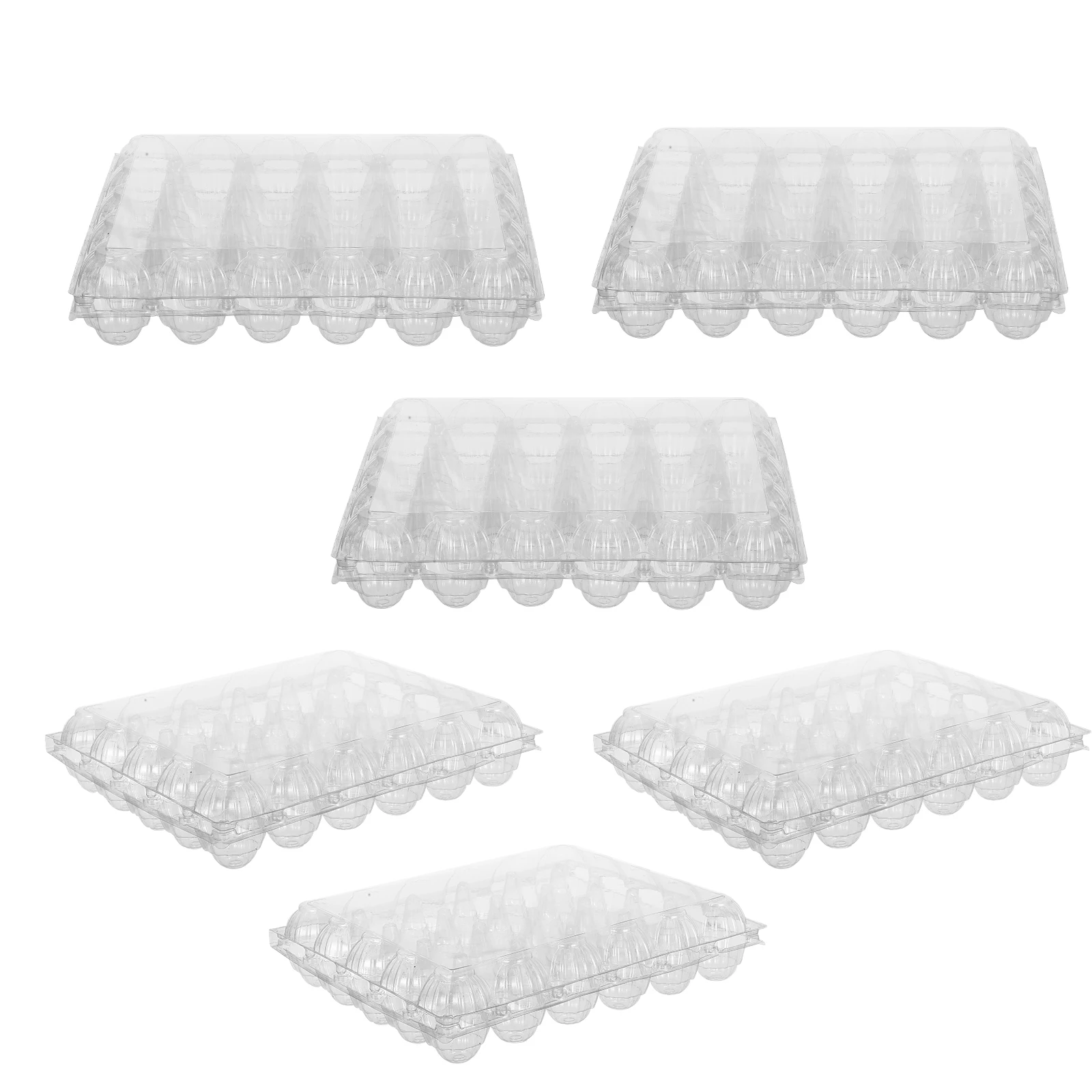 

6 Pcs Egg Trays Chicken Cartons Clear Storage for Refrigerator PVC Bulk Eggs Reusable Transparent Holders Sturdy Stackable