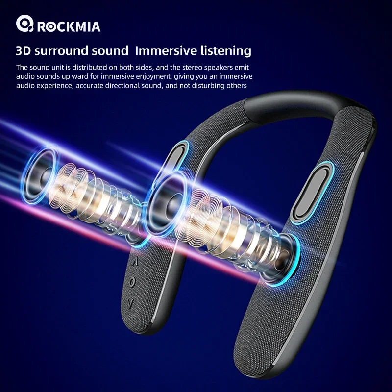 Rockmia EBS-908 Hot Selling Popular Neckband Speaker Wearable Wirless Music Box High Quality Original Manufacturer