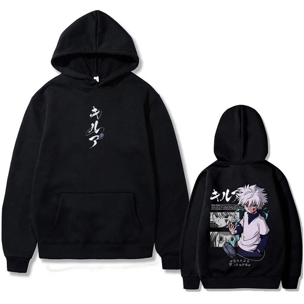

Anime Hunter X Hunter Hoodie Killua Zoldyck Graphic Print Pullover Hoodies Men Women Casual Vintage Oversized Hooded Sweatshirt