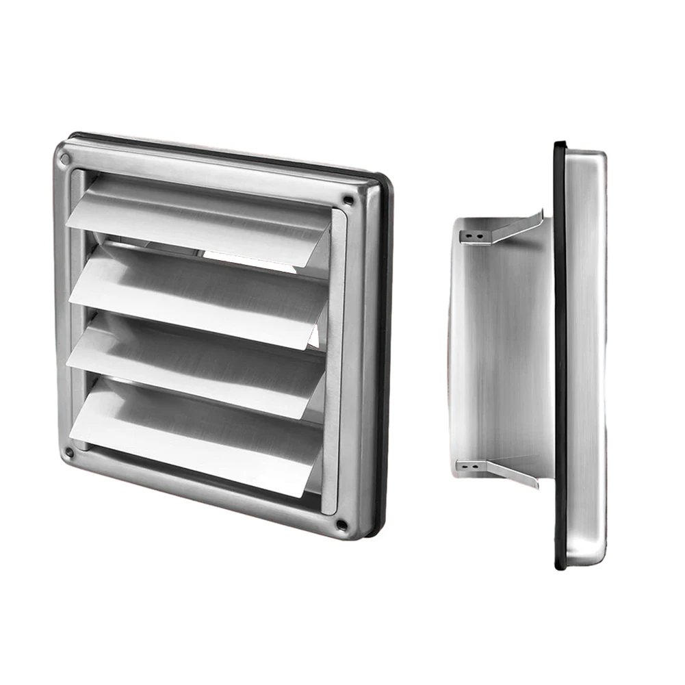 4/5/6inch Air Vent Duct Grill Stainless Steel Duct Vent Cover Ventilation Exhaust Grille Cover Outer Wall Ducting Rainproof Cap
