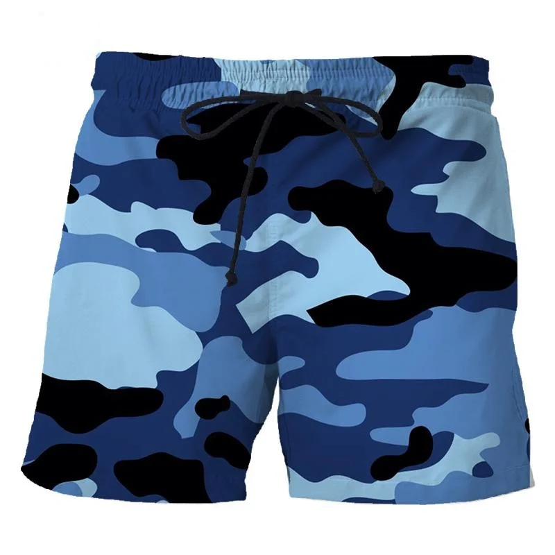 Camouflage 3D Printed Short Pants Men\'s Outdoor Sports Board Shorts Unisex Fashion Casual Swimming Shorts Beach Trunks Clothing