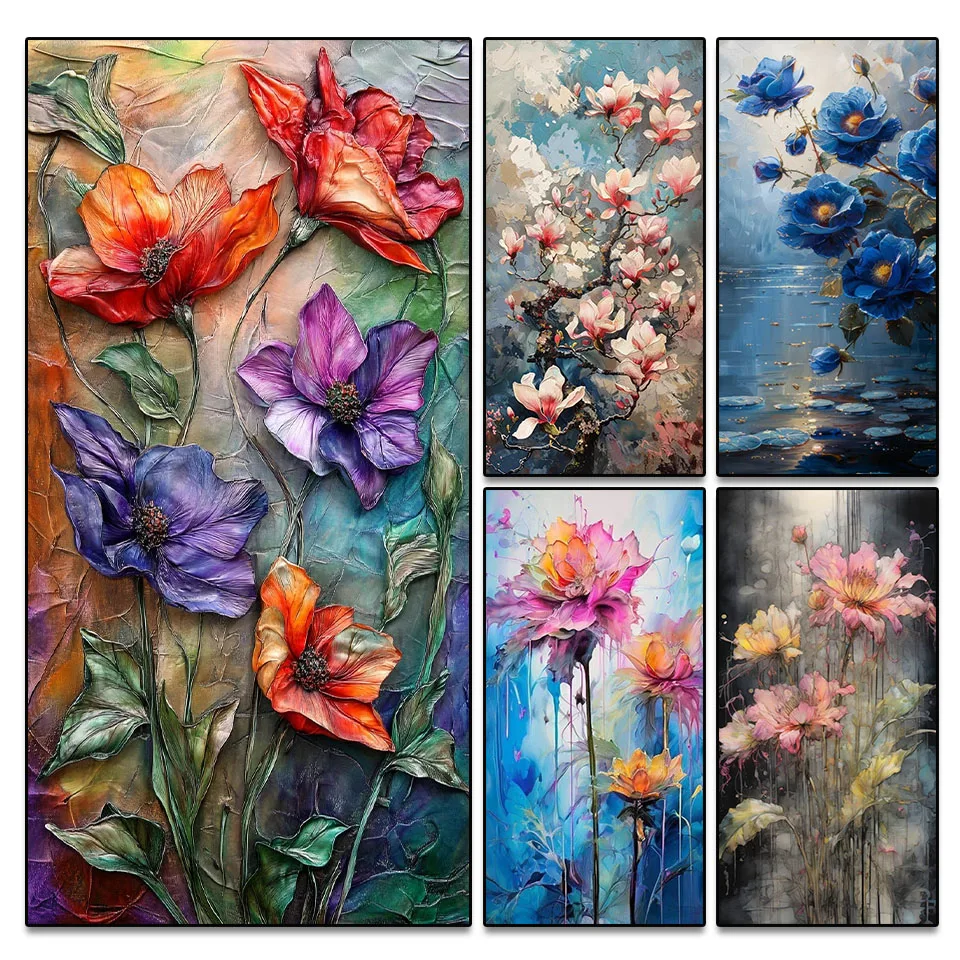 

Diamond Painting Art DIY Watercolor Flowers Diamond Embroidery 100%5D Square Round Rhinestone Cross Stitch Mosaic Home Decor