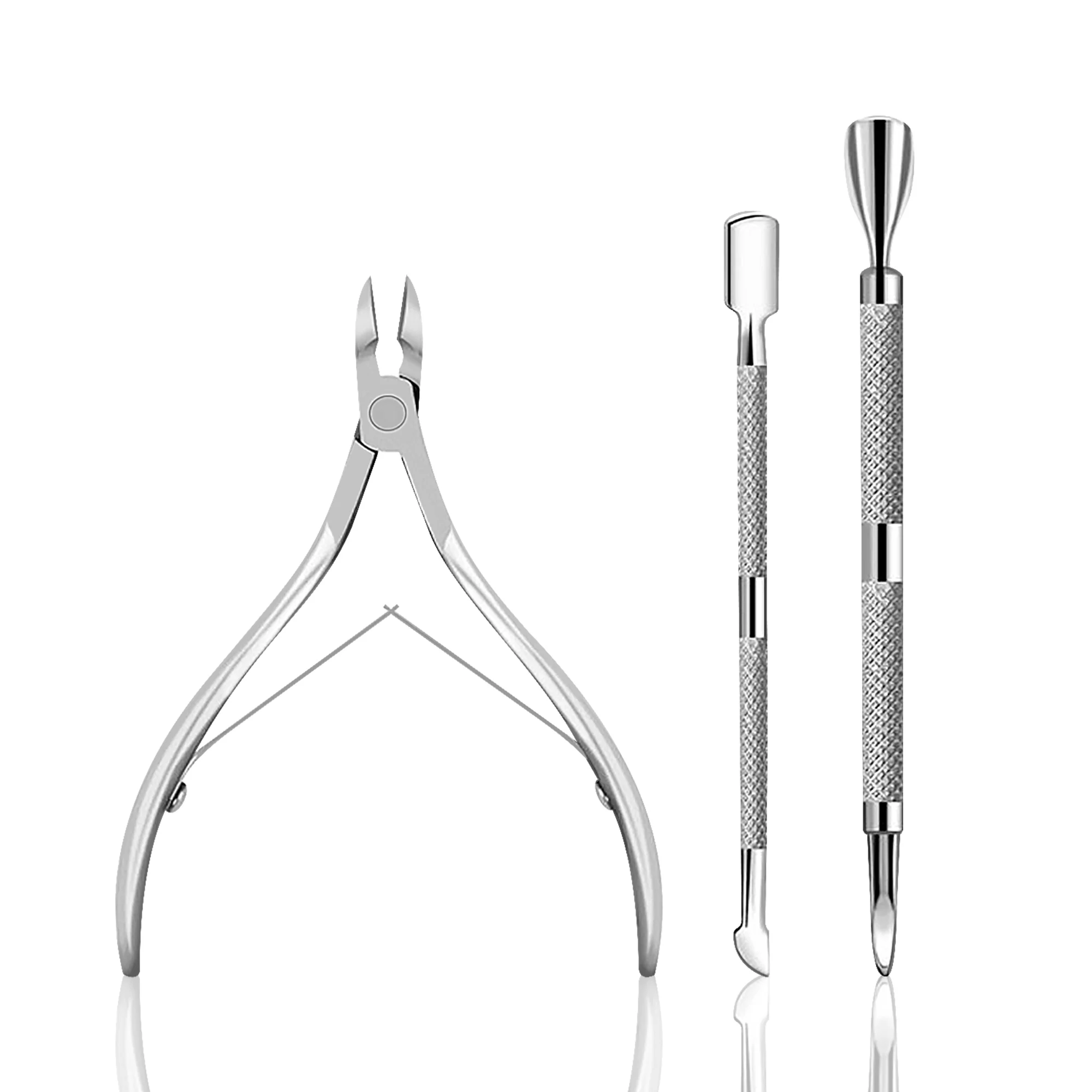 

3 Pcs/set Nail Tools Exfoliating Cuticle Three-Piece Double-Headed Stainless Steel Dead Skin Push Household Nail Clipper