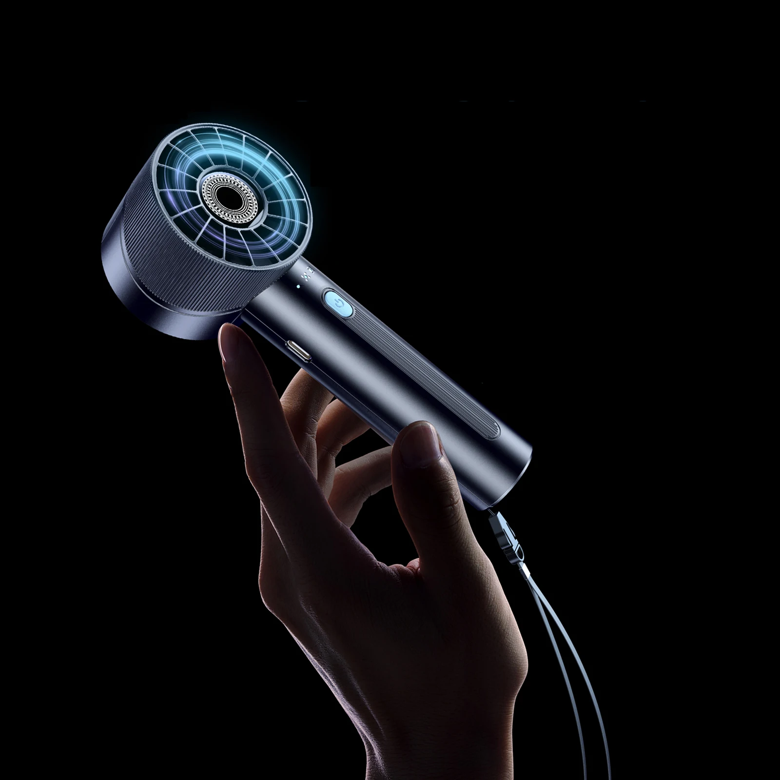 مروحة محمولة صغيرة محمولة - مروحة رقبة قابلة لإعادة الشحن عبر USB 4 سرعات، بطارية 2600 مللي أمبير في الساعة مع وقت تبريد 16 ساعة، شخصية خفيفة الوزن