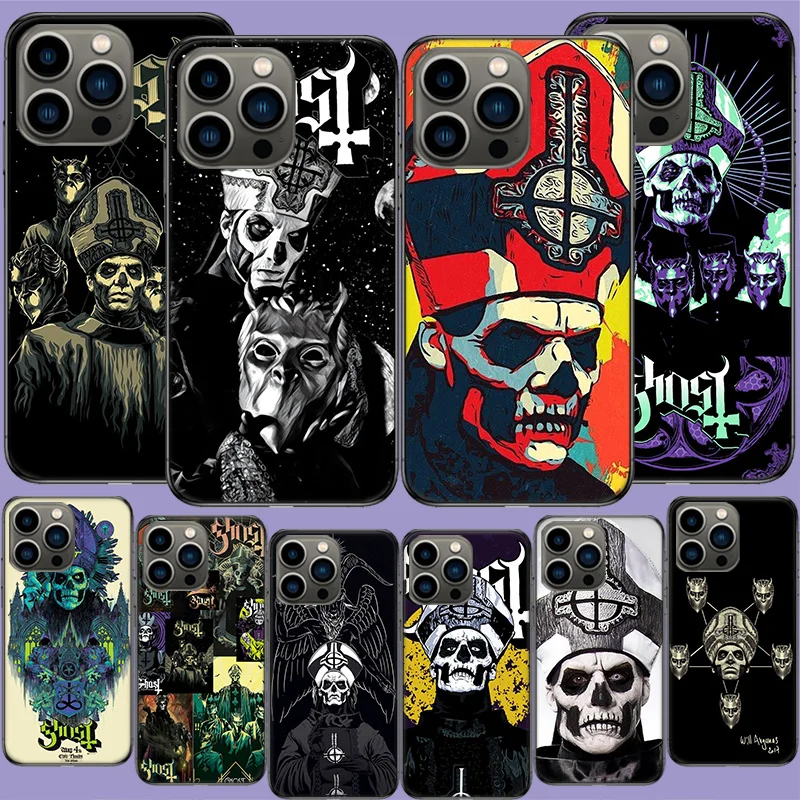 Ghost Papa Emeritus Phone Case For Apple Iphone 16 13 Pro Max Coque 15 14 Plus Clear 12 Mini 11 Pro Cover Cute Fundas Silicone S