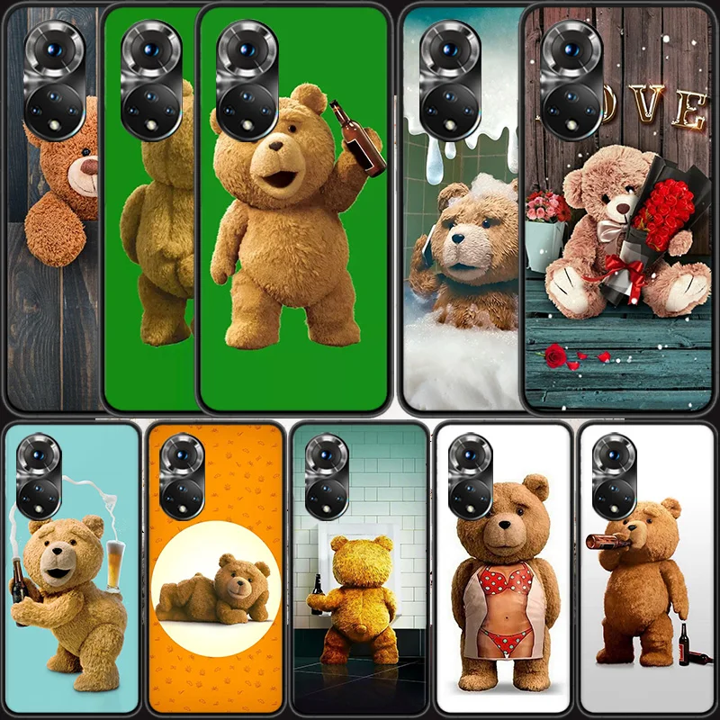 Funny And Cute Bear Phone Case For Honor 50 20 Pro 1020i 10 9 Lite 9X 8A 8S 8X 7S Huawei P SmartZ 2021 Y5 Y6 Y7 Y9 Cover