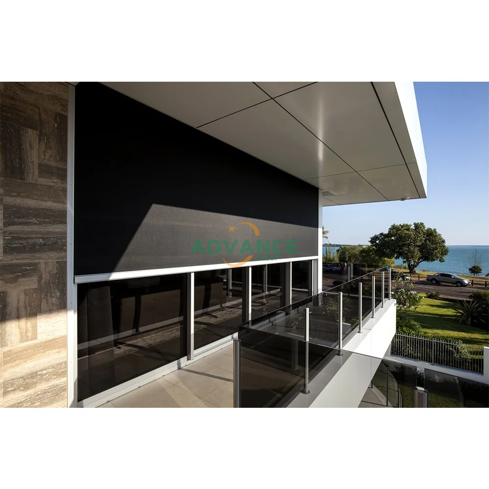 

Factory Prices Motorized Zip Track Outdoor Roller Blinds Balcony Windproof Roller Blinds Curtains