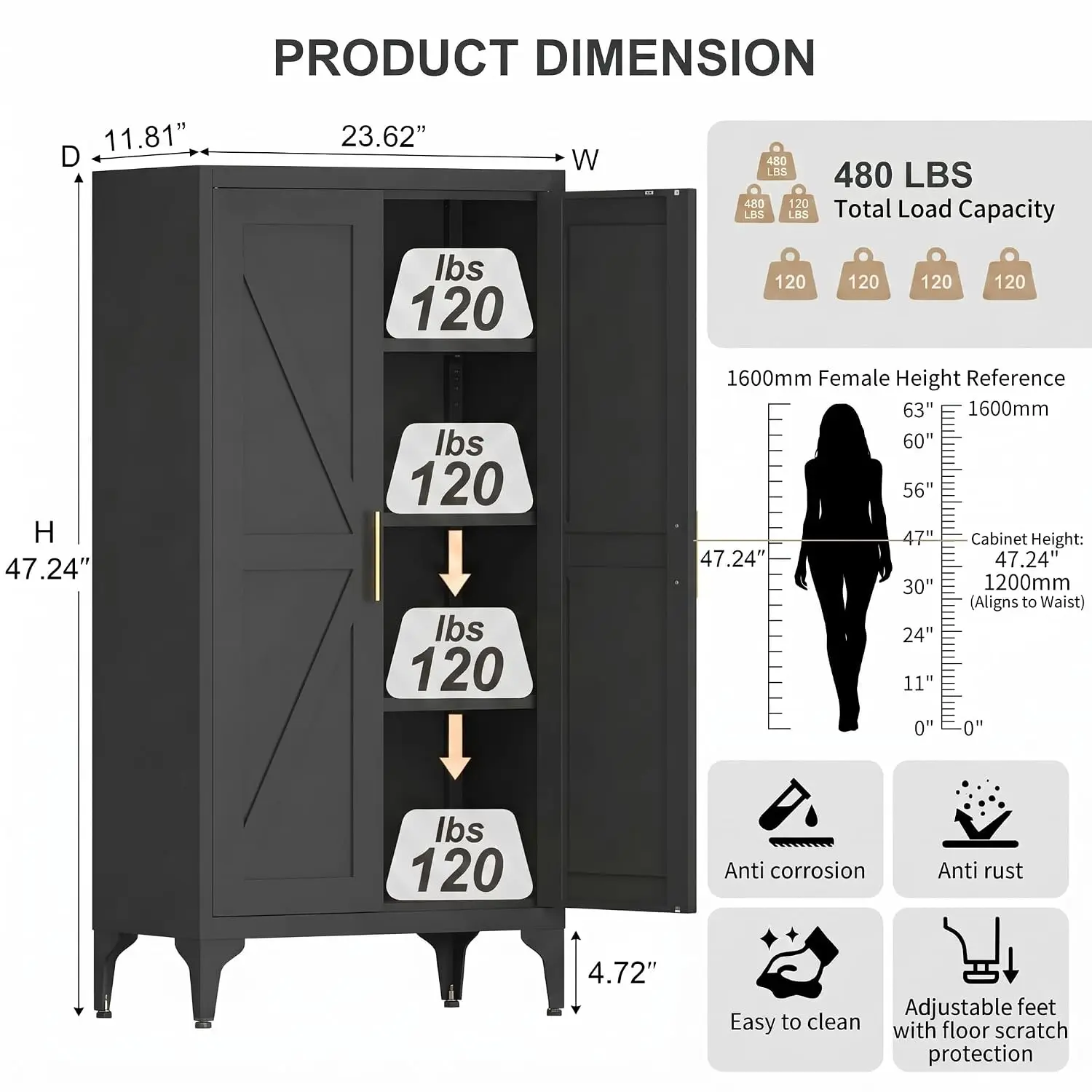 Metal Pantry Cabinet, 47