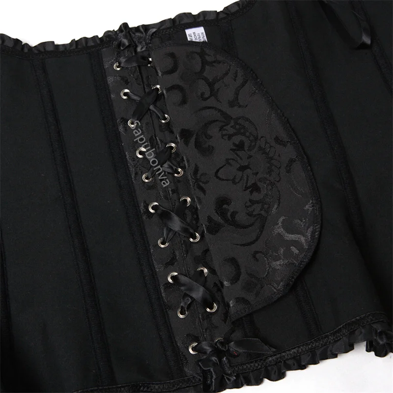 Sapubonva Green Corset Top Bustier Top Sexy Women Brocade Zipper Vintage Style Corselet Overbust Ladies Renissance DropShipping