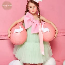 Fashion Baby Girl Princess Tutu Dress Toddler Child Teen Off Shoulder Tulle Vestido Big Bow Party Pageant Birthday Frocks 2-12Y