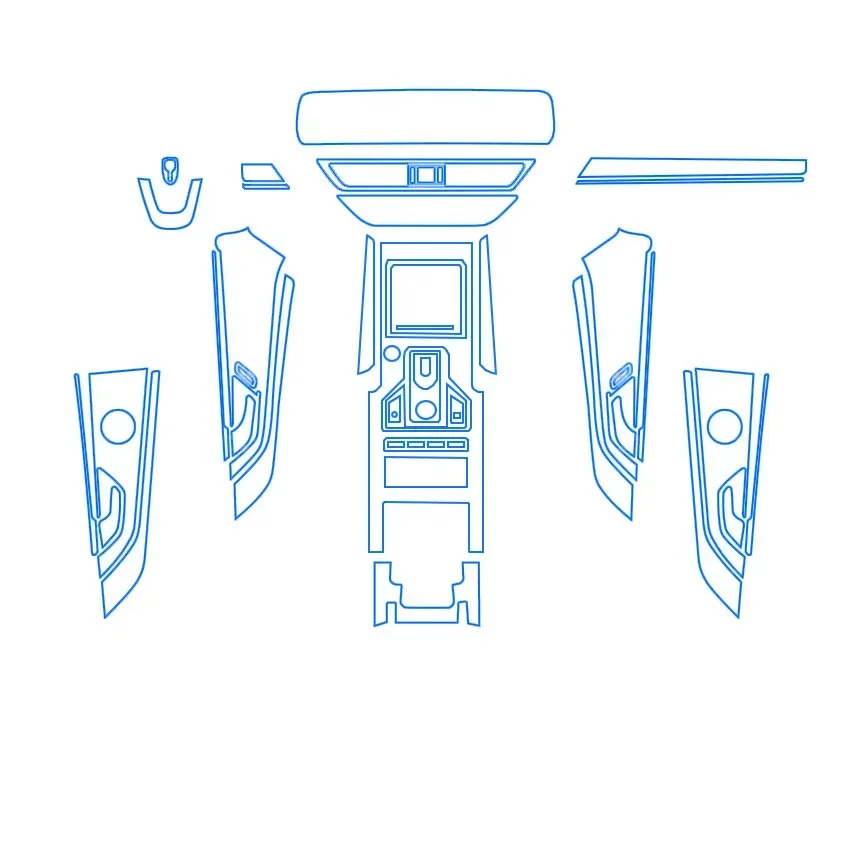 

For Hongqi HS5 2019-2022 Tpu Transparent Film Car Interior Sticker Center Control Navigator Screen Door Gear Car Accessories