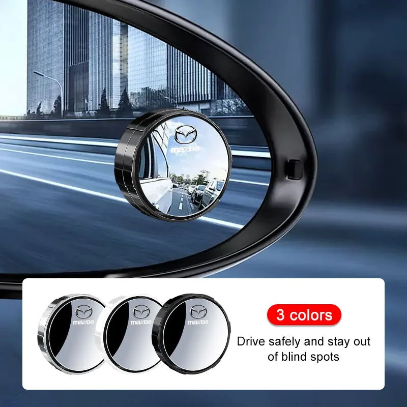 2Pcs Adjustable 360 Degree Car Blind Spot Rear View Mirror Angle Caps for Mazda 3 5 6 CX3 RX8 Axela Atenza CX 5 Valve Stems