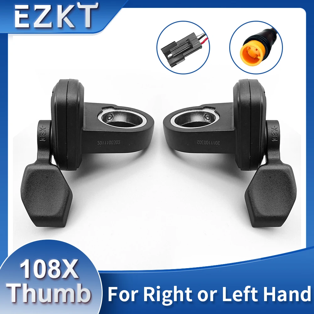 

Wuxing 108X Ebike Thumb Throttle Left/Right Finger Throttle 3 Pin Connector 24V 36V 48V 60V 72V Universal Voltage