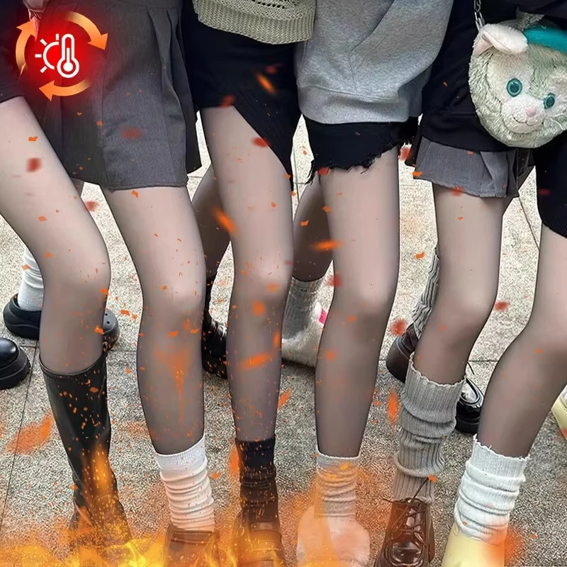 جديد المرأة الحرارية طماق شتاء دافئ مثير مطاطا شفافة جوارب طويلة الإناث الصوف الحرارية عالية الخصر رشاقته السراويل الضيقة #6
