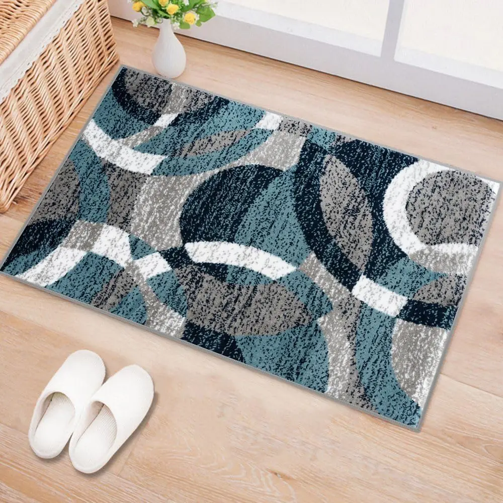 

Modern Abstract Circles Rugs Entrance Welcome Door Mat Living Room Bedroom Non-slip Floor Mat Kitchen Balcony