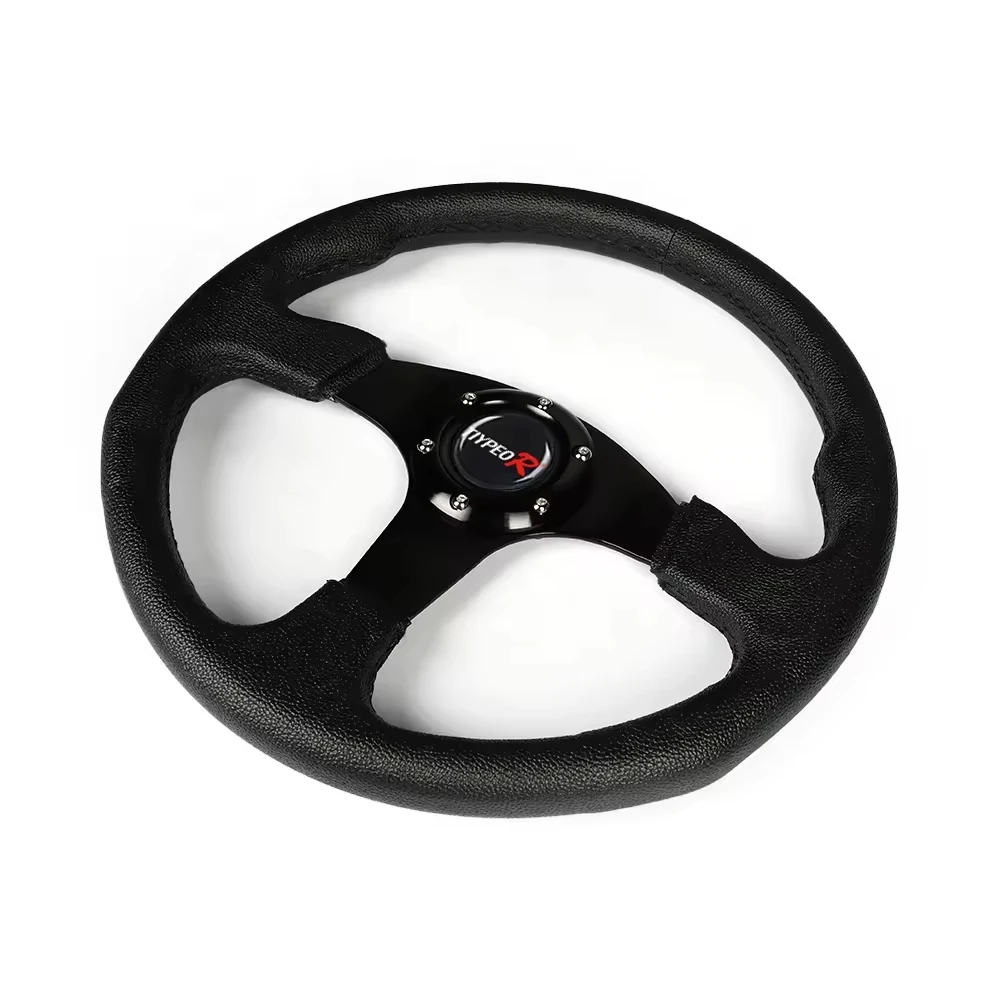

320mm PVC Black Steering Wheel universal car steering wheel with flat bracket