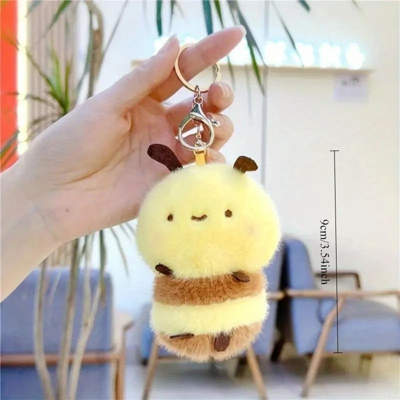 Adorable Honey Bee Plush Toys Keychain Soft Cartoon Backpack Accessories Cute Spring Bees Stuffed Pendants Girls Birthday Gifts