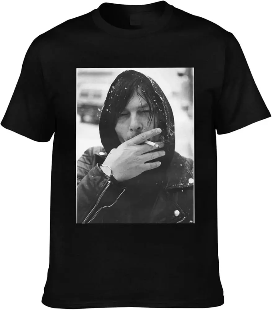 Norman Reedus Tshirt Daryl Dixon Short Sleeve 100% Cotton Top Crewneck Tees for Men Women