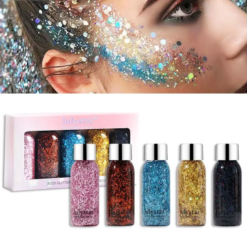 Gezicht Glitter Make-Up Festival Cosmetische Glitter Pailletten Body Glitter Mousserende Decoratie Glitter Beauty Set Voor Haar Wangen En