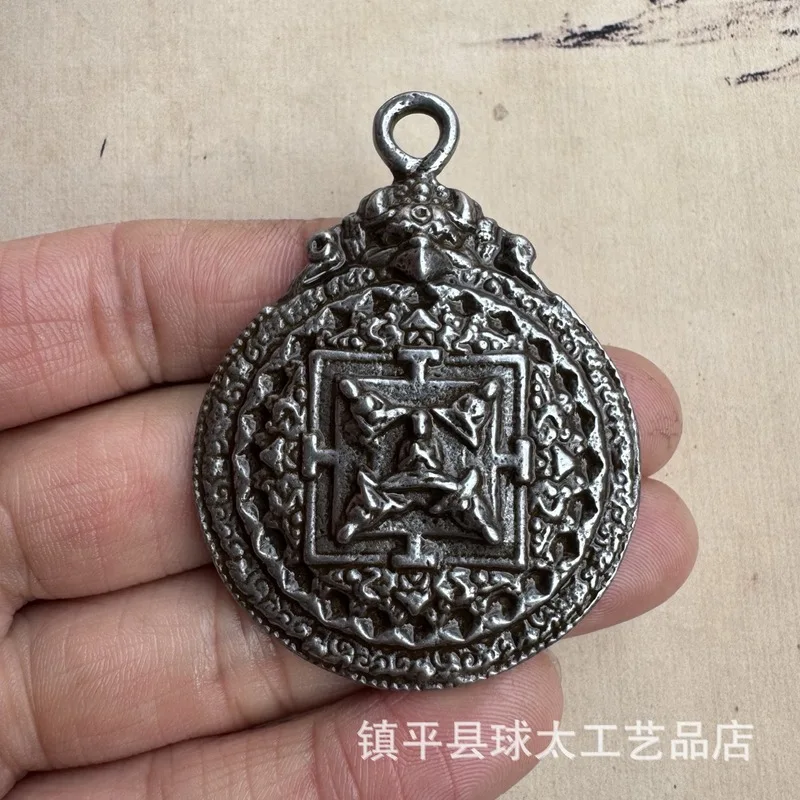 Tibetan-Style - , Vajra Scepter, Nine-Eight-Trigram Amulet, Necklace Pendant, Iron Plaque With PāKheva Bi