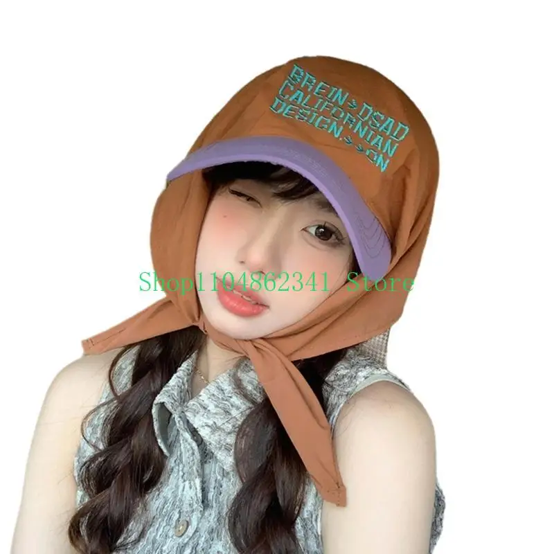 652F Summer Baseball Hat for Girls Women Quick Drying Kerchiefs Hat for Outdoor