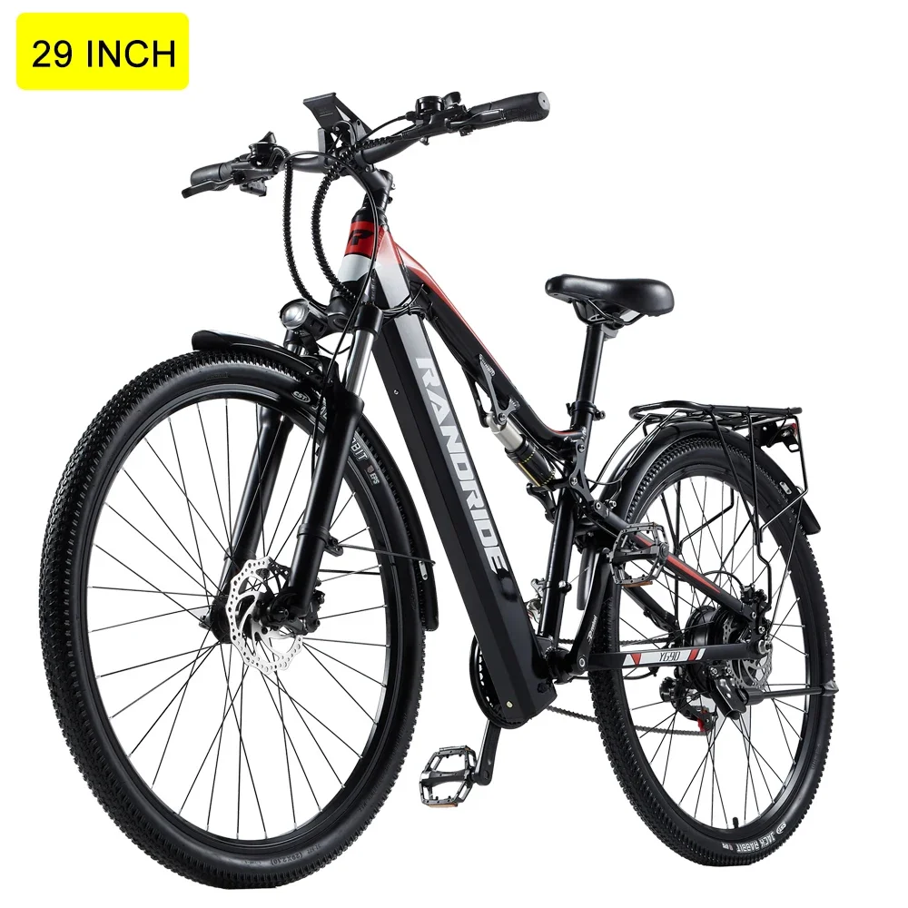 RANDRIDE YG90B ebike 29 pouces pneus 17Ah longue portée électrique vélo de montagne frein hydraulique vélo électrique de route