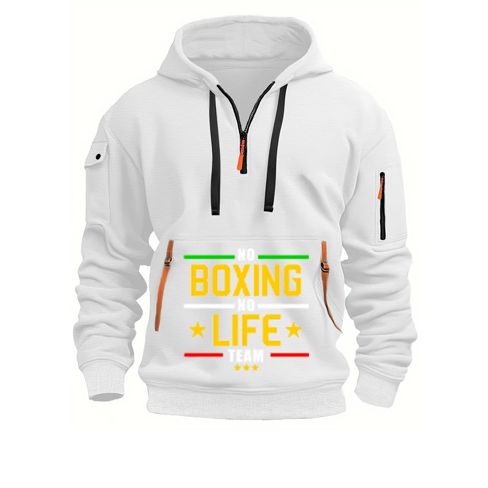 لا الملاكمة لا حياة رياضة ربيع الخريف 2025 جديد نصف سستة تصميم بلوزات الرجال طوق البلوز هوديس قمة الموضة غير رسمية #1