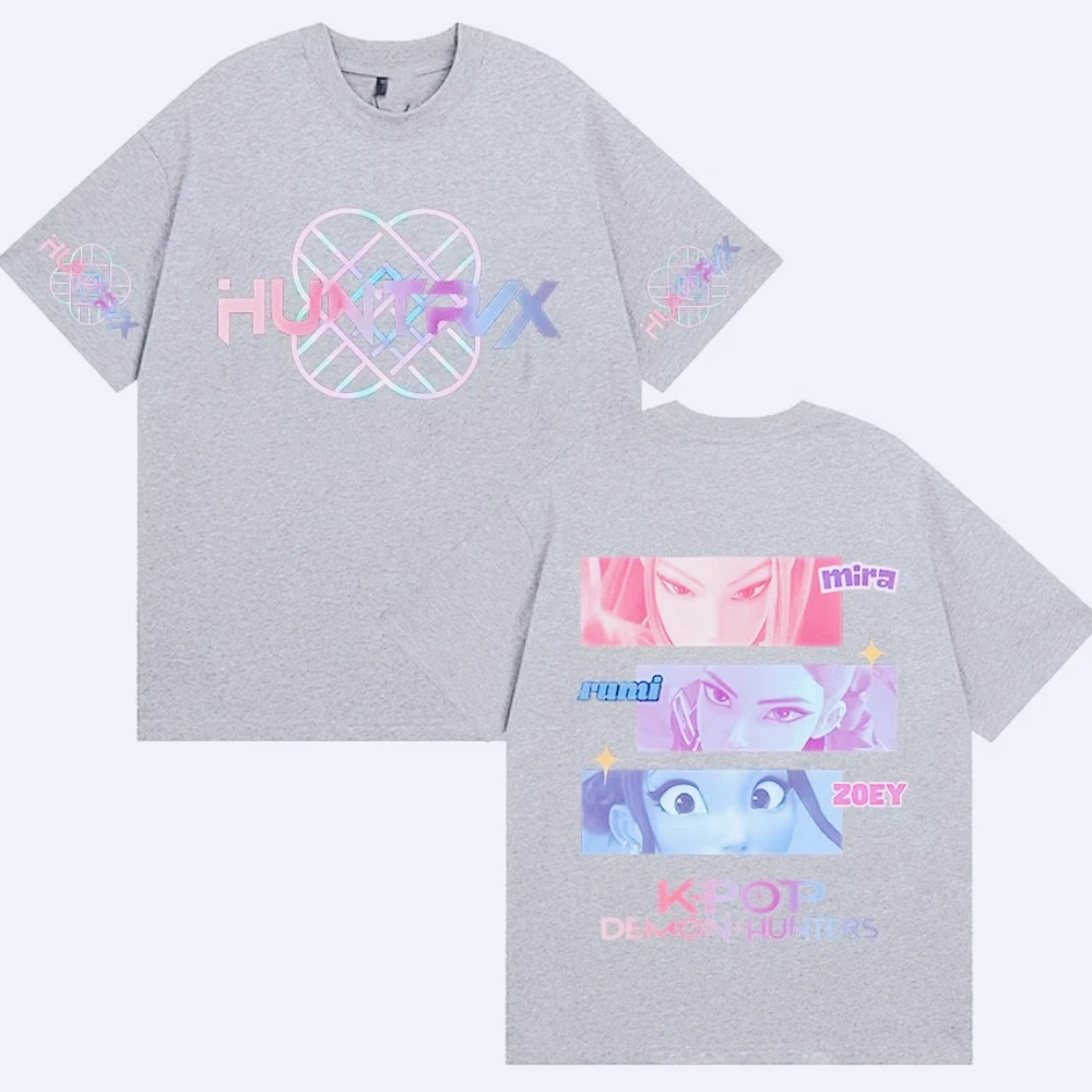 K-pop Demon Hunters Film 2025 T-shirt grafica Uomo Donna Moda T-shirt in cotone di alta qualità T-shirt vintage oversize a maniche corte
