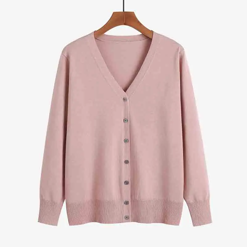 

Women's Coat Fashion Casual Knit V-neck Long Sleeve Coats Elegant Cardigan Knitted Outside Sweaters Jacket Spring Autumn 2024