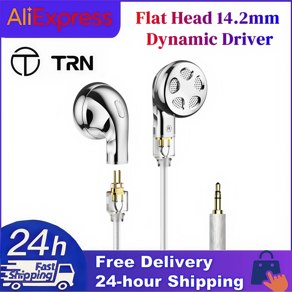 TRN Seahorse Pro HiFi in-Ear Earphones Flat Head 14.2mm Dynamic Driver with PU Dome LCP Diaphragm 3.5/4.4MM
