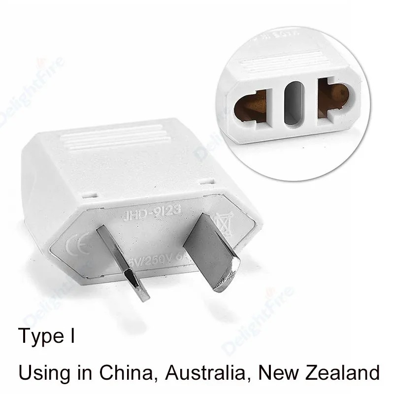 1/5/10pcs US To AU/EU/US KR Plug Socket Universal Male To Female European EU Plug Socket Power Outlet Euro Electric Socket