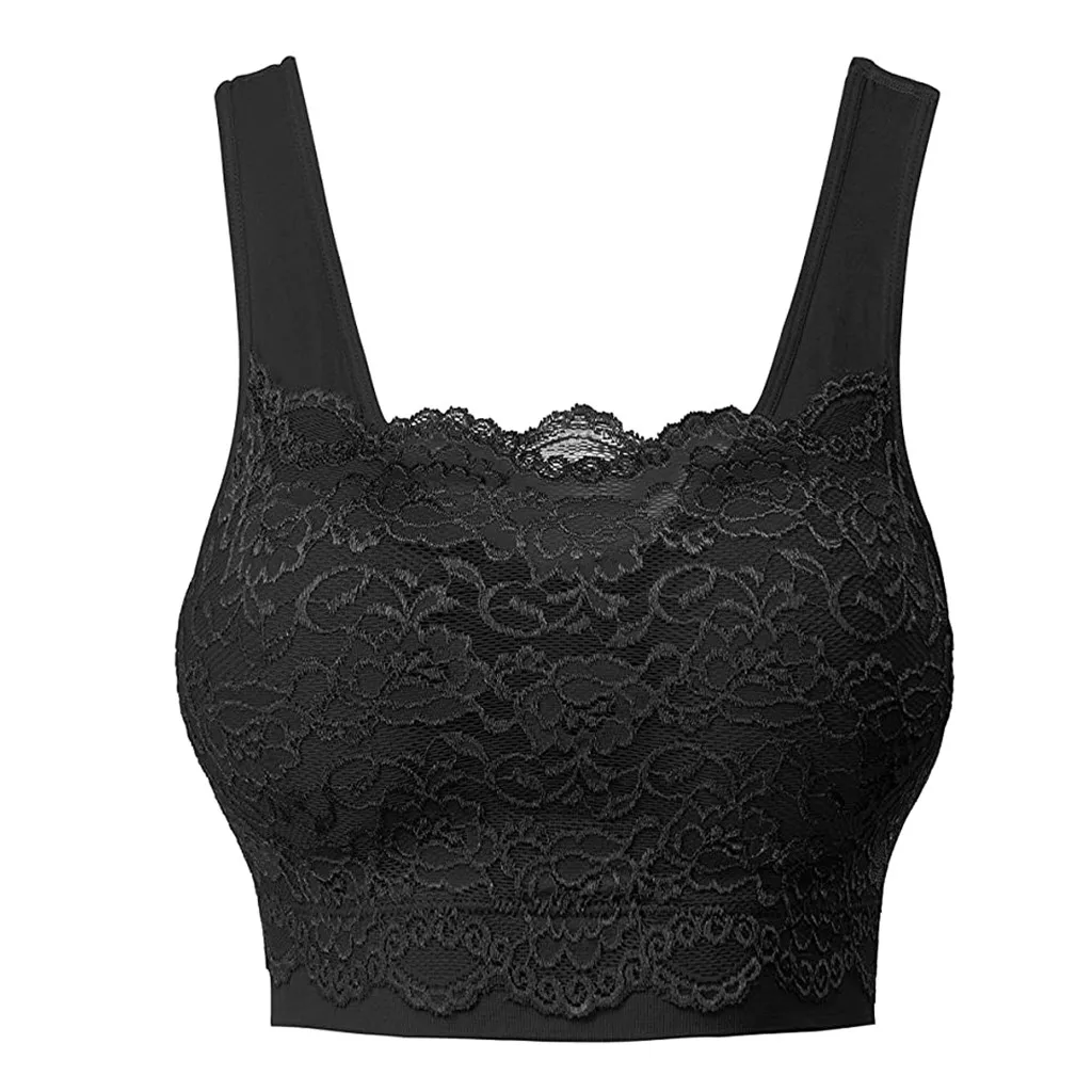 Women Plus Size Vest Crop Wire Bra Lingerie Sexy V Neck Underwear Lingerie Without Chest Pad S3XL Womens Wireless Bras