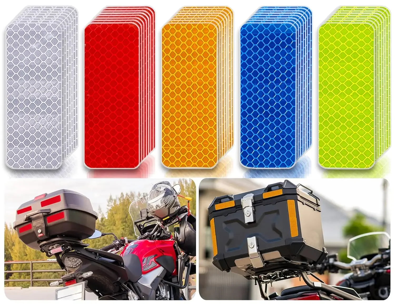 10pcs/set Car Motorcycle Bumper Reflective Safety Strip Stickers Enhance Your Night Driving Security Style for Car Trailer Bike