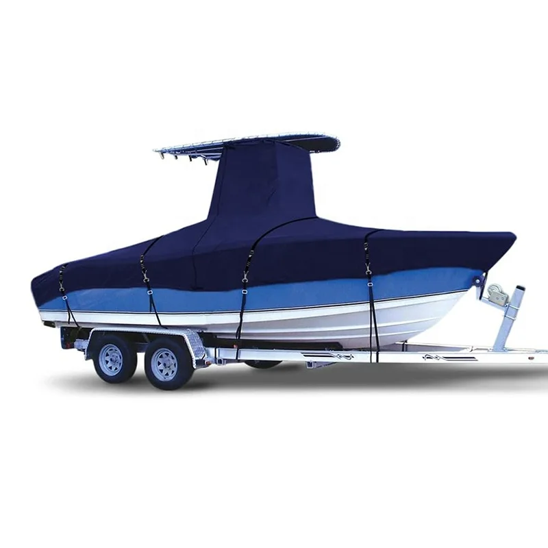 Tear Resistant Trailerable T-Top Boat Cover UV-Proof Boat Cover With Windproof Metal Buckle Straps